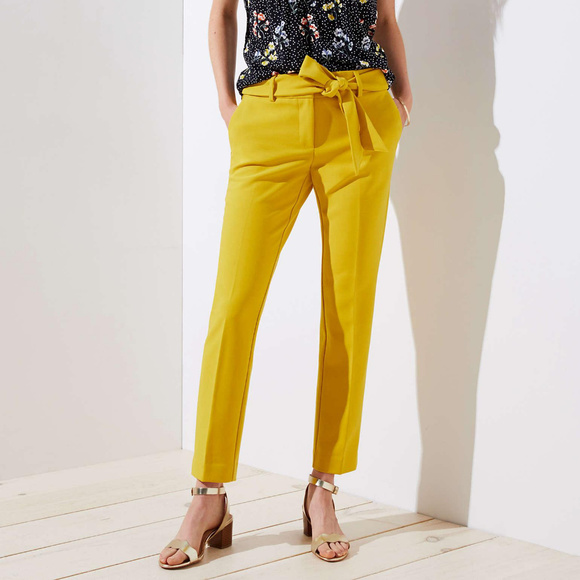 slim tie waist pants